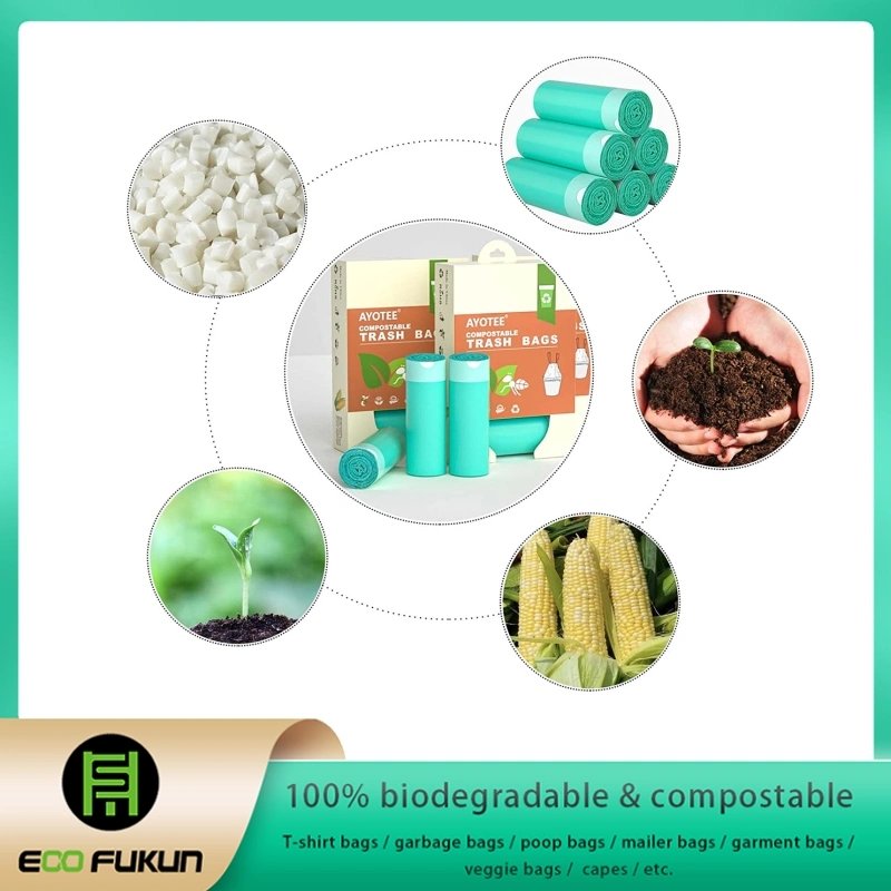 Bolsa de basura con cordón ajustable, revestimientos de basura con cordón ajustable, revestimientos de basura de cocina 100% biodegradables, bolsa de basura ecológica, sacos de basura con cordón ajustable