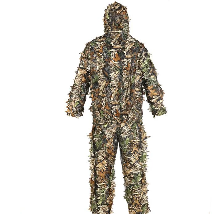 Alta calidad Moda Deportes al aire libre táctica uniforme Camuflaje al por mayor costumbre Ropa de caza de bambú de estilo hoja