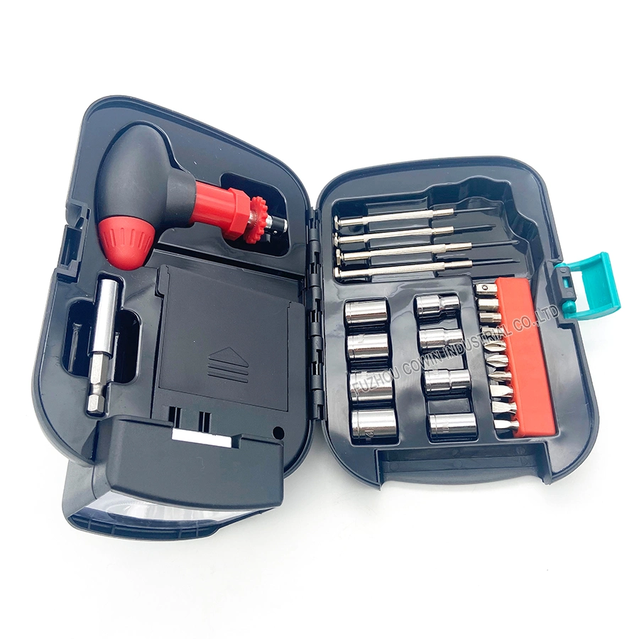 Pièces de réparation 25Accueil ménage multifonctionnelle Tool Kit cadeau promotionnel Outil à main Set avec lampe de poche LED (CW-25LEDTS01)