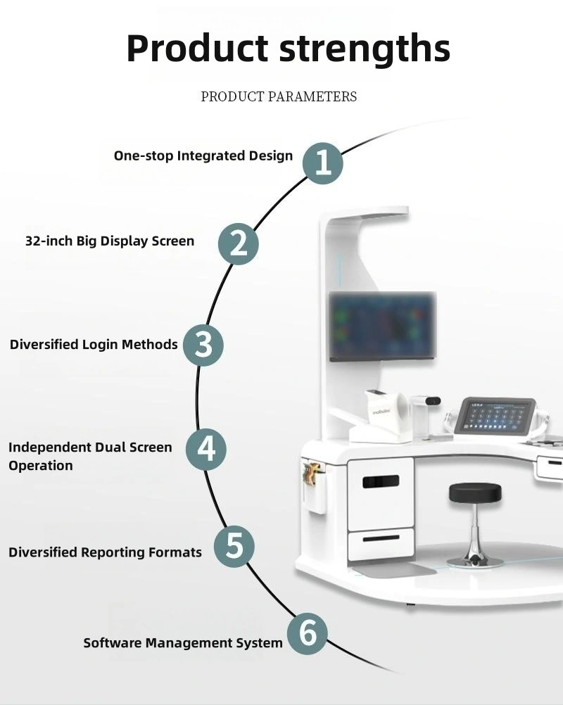 Medical Health Checkup Kiosk with Blood Pressure / SpO2 / Height / Weight Measurement