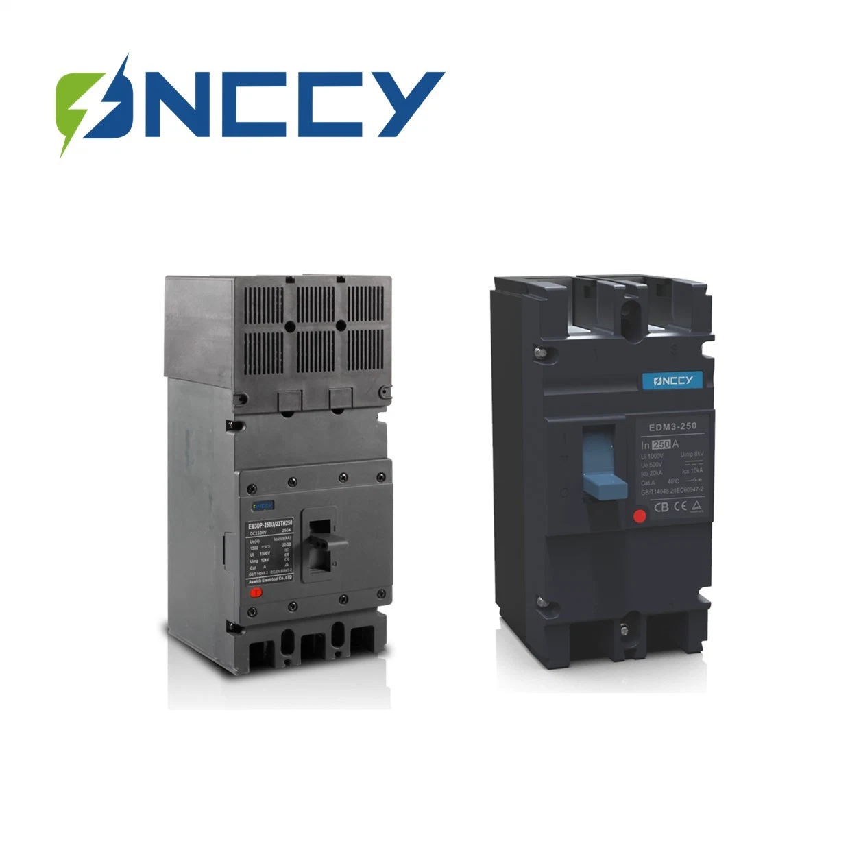 Onccy Moulded Case Circuit Breaker 500V 250A 2p DC MCCB for Solar System