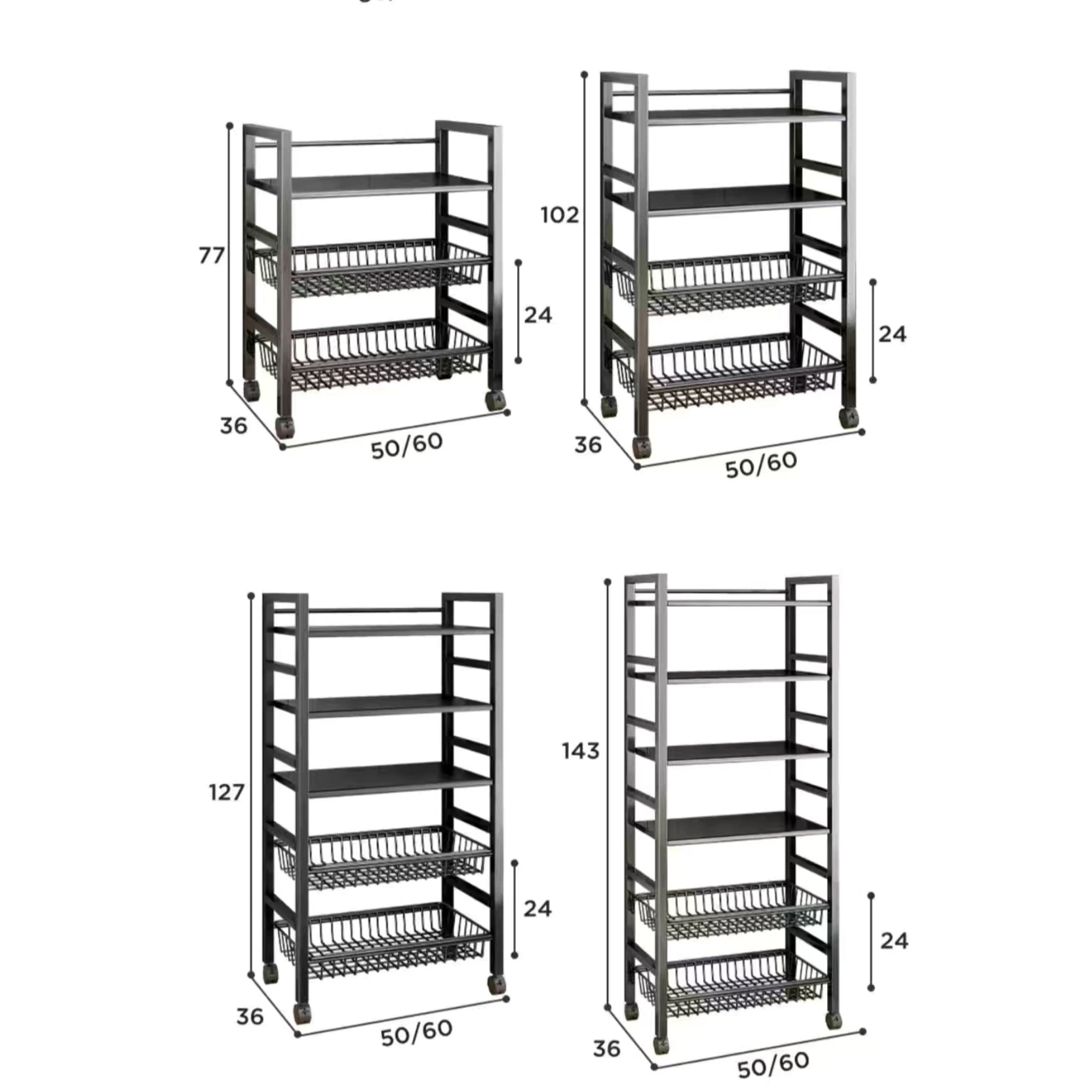 ODM Domestic Use Powder Coating Kitchen Storage Rack Furniture Display Rack Store Fixture