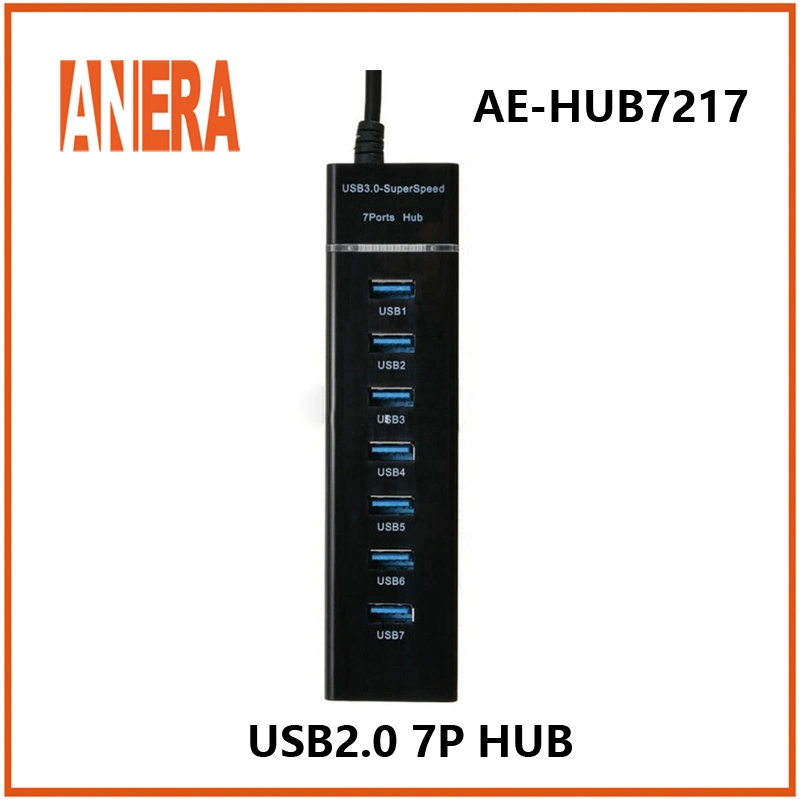 Alta velocidade de venda quente 7 Portas Hub USB 2.0 com 40cm de cabo para computador PC laptop