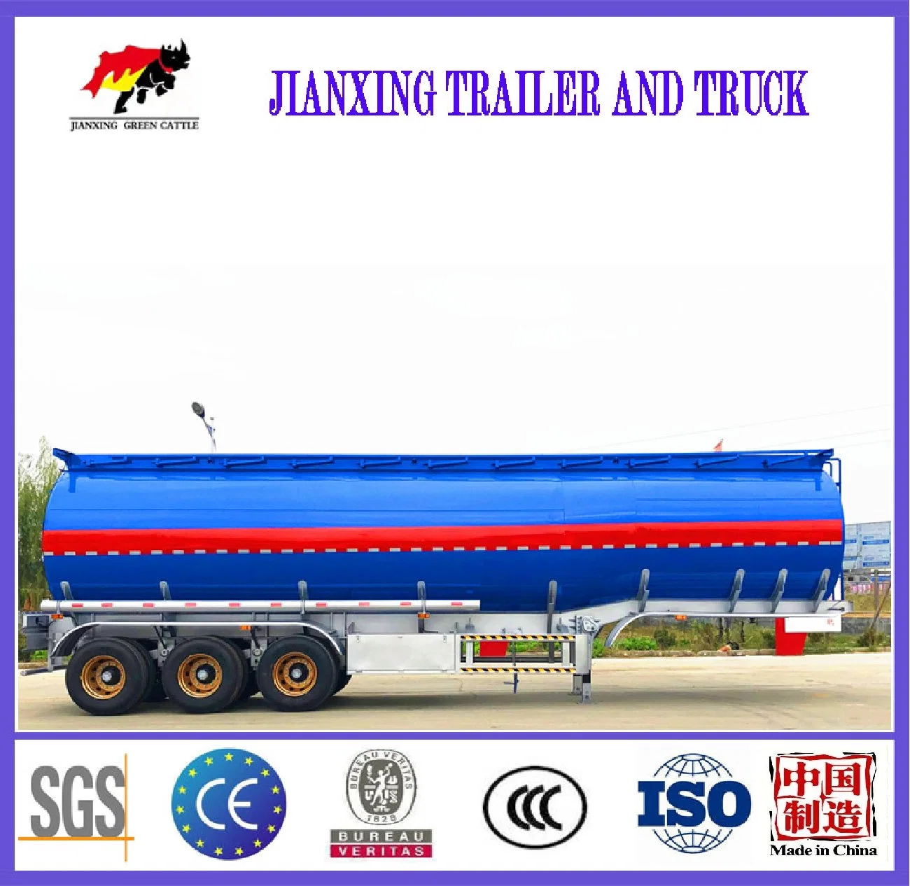 China Verkauf 45000 Liter Wasser Palmöl Kraftstoff Tank Semi Anhänger