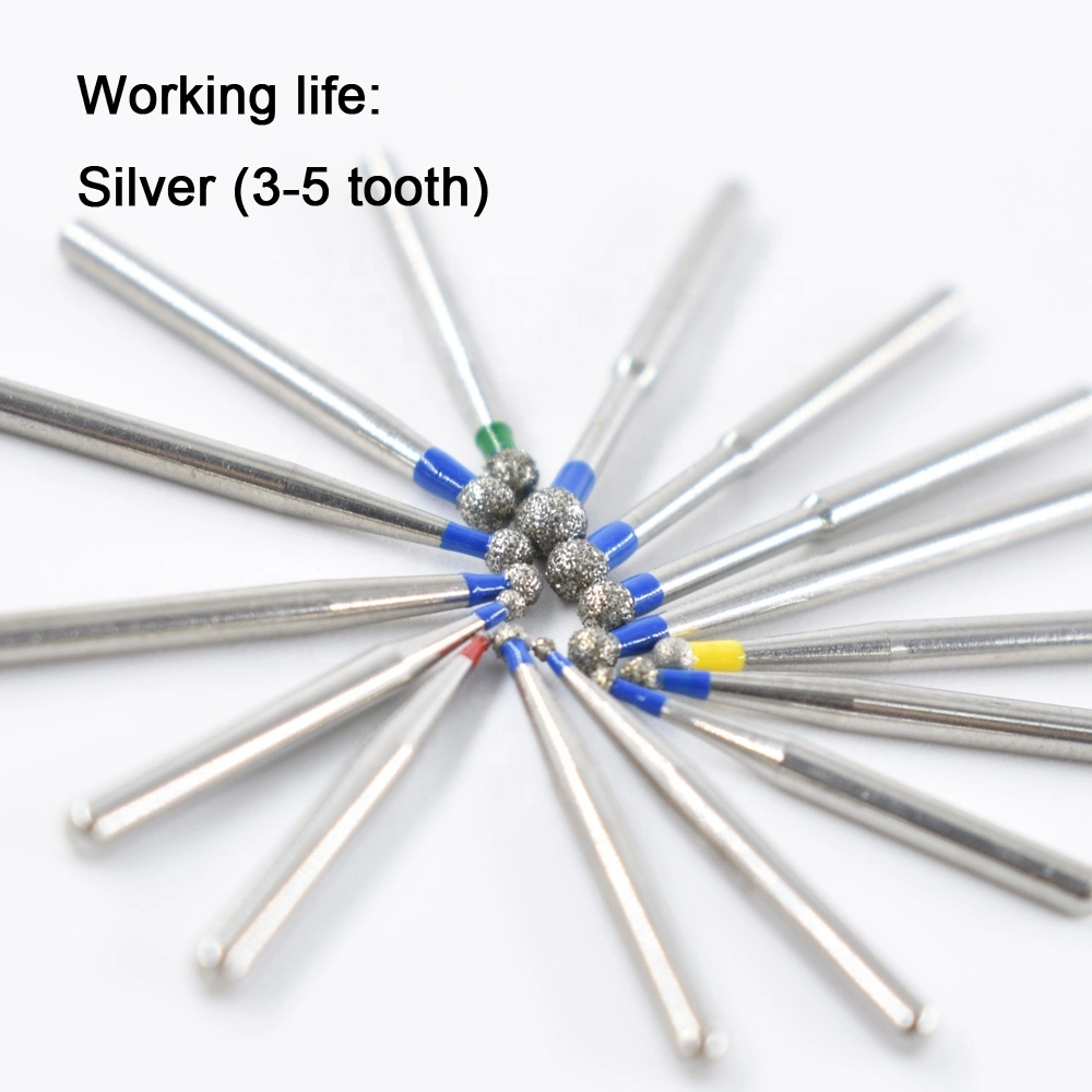 Broca de diamante redonda de bola de materiais dentários para máquina de peça de mão odontológica série Br.