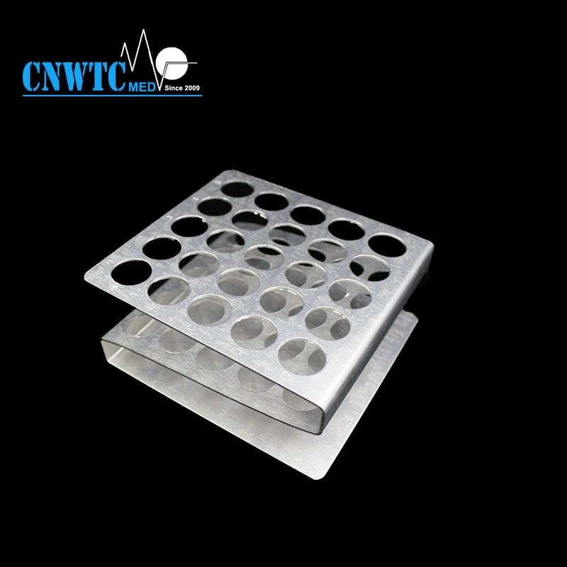 Medical Multi-Use 25-Well Z Shape Metal Stainless Steel Test Tube Rack