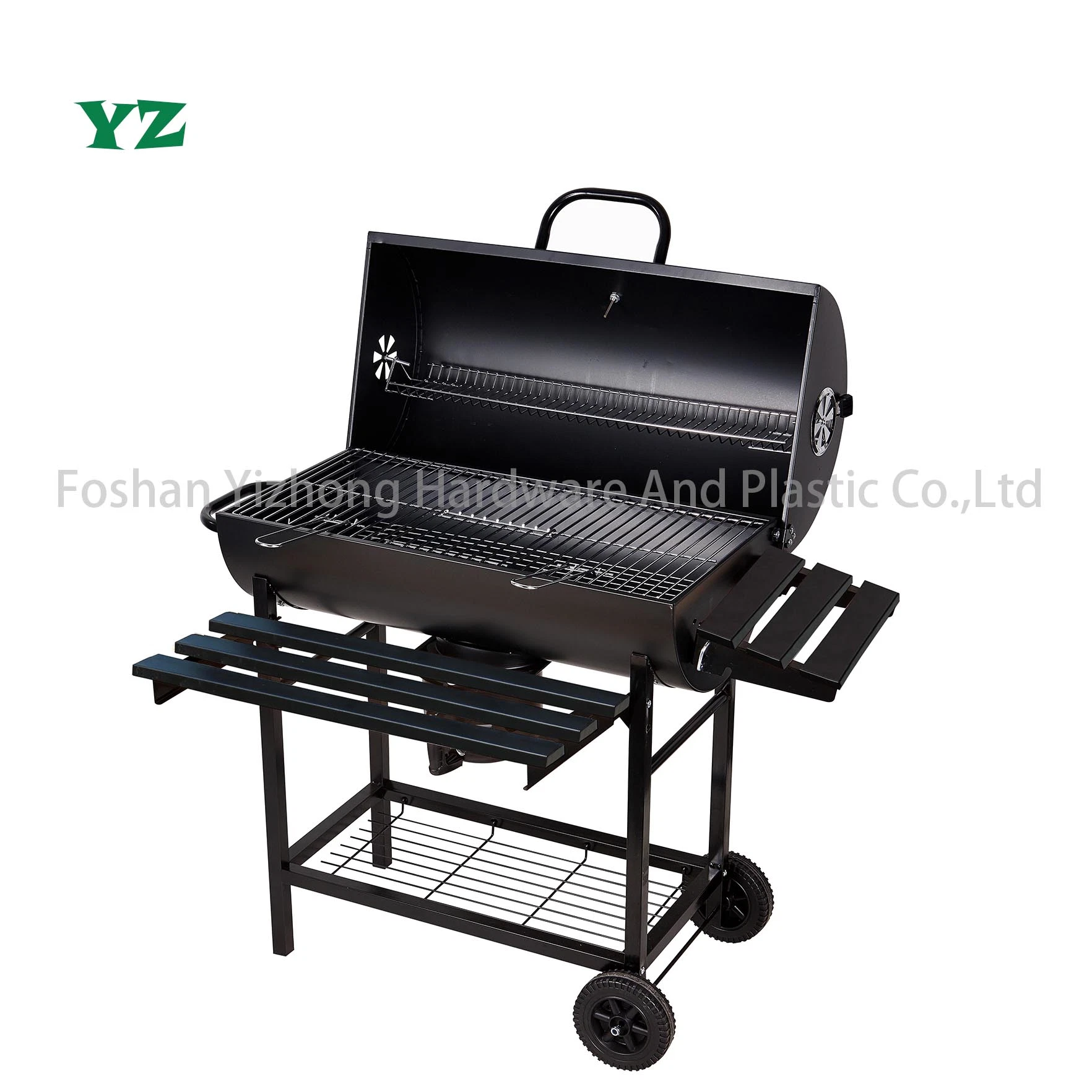 Wood Table Outdoor Backyard Portable Cooking Barbecue Charcoal Barrel BBQ Grill