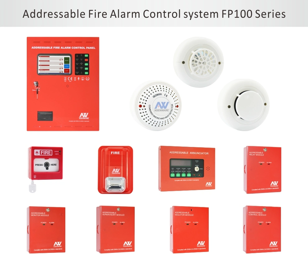 Touch-Screen Multi Language Addressable Fire Alarm Panel for Hotel, Hospital