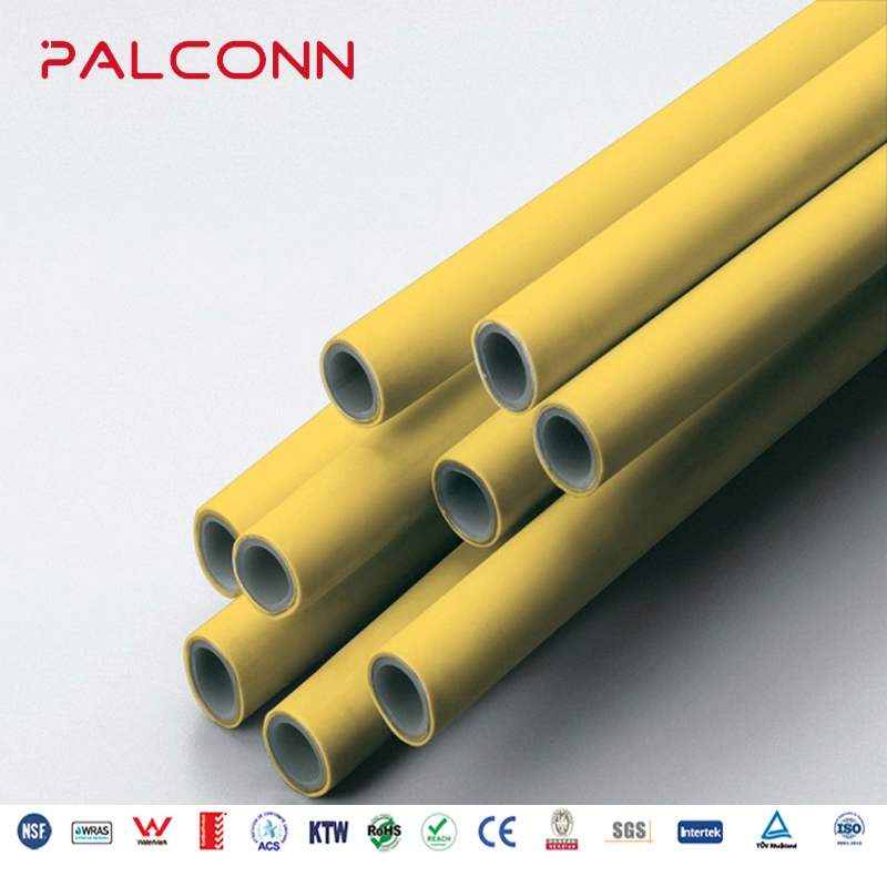 Certificado CE de color amarillo 2025mm PE-al-PE compuesto de aluminio de tubo de gas