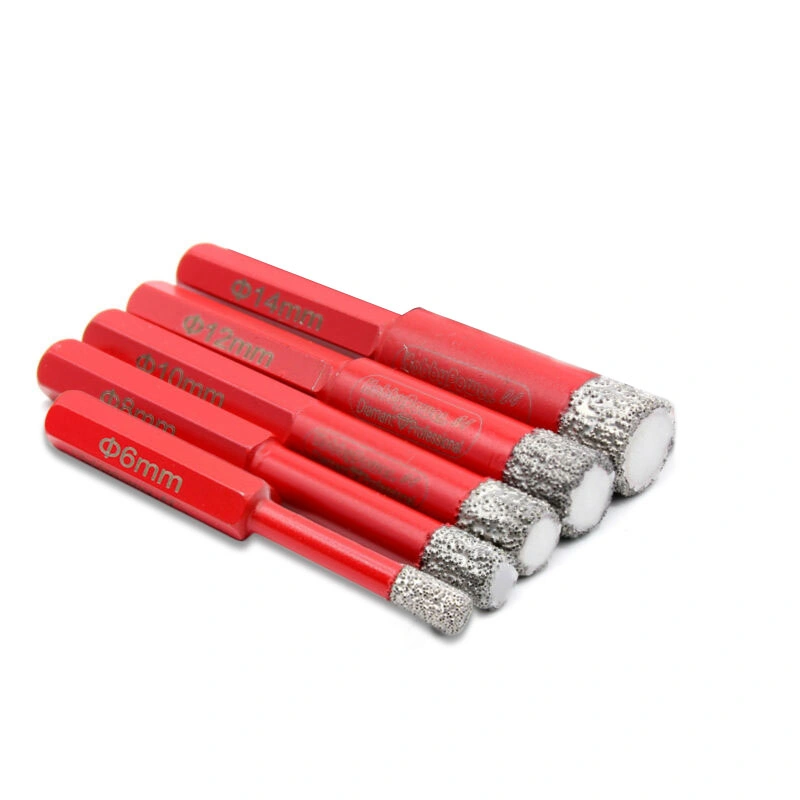 6-14mm Diamond Drills Tile Dry Drill Bit Hex Handle Vacuum Brazed Drill for Granite Marble Porcelain Stoneware