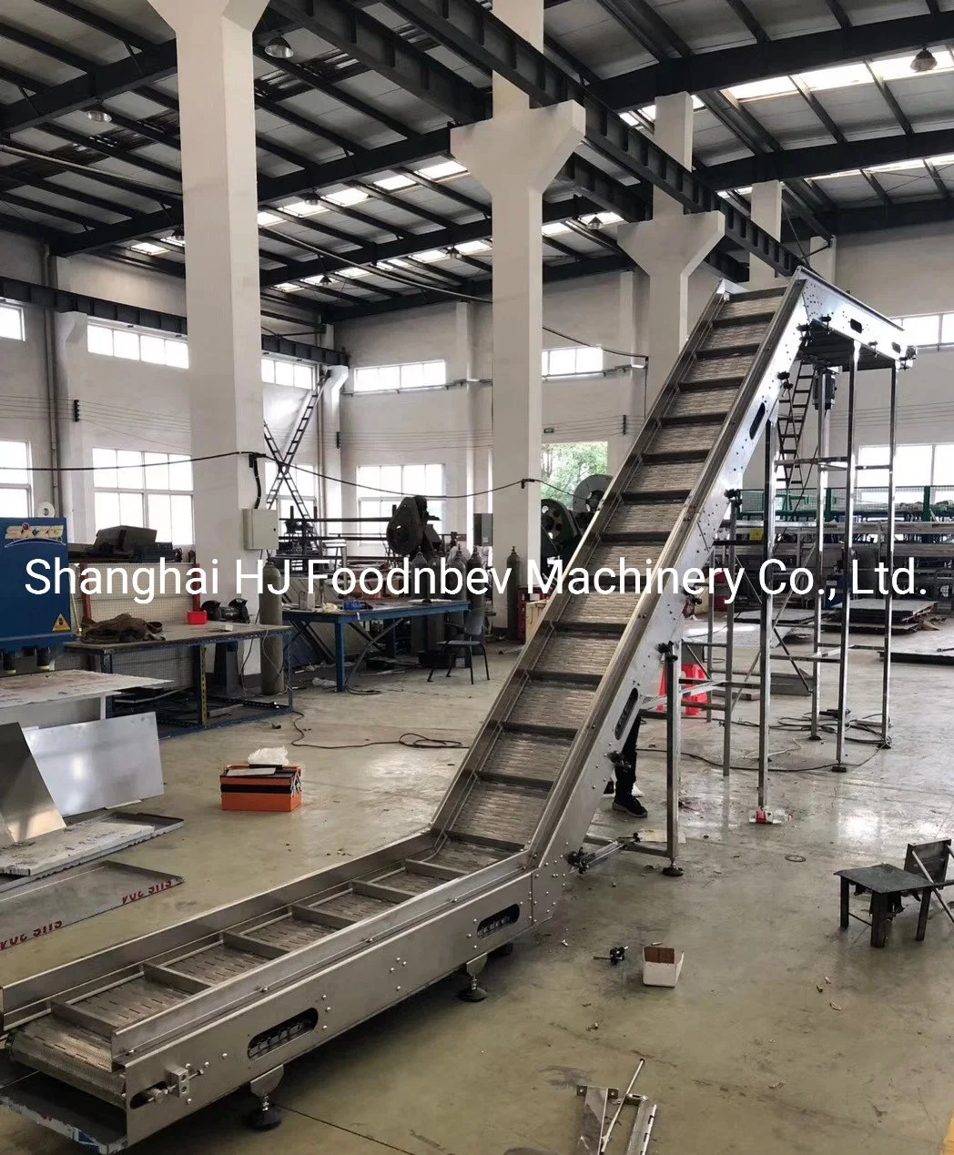 Stainless Steel Can Conveyor System/Roller Conveyor Table Pempered Glass Table Ss Top Chain Conveyor