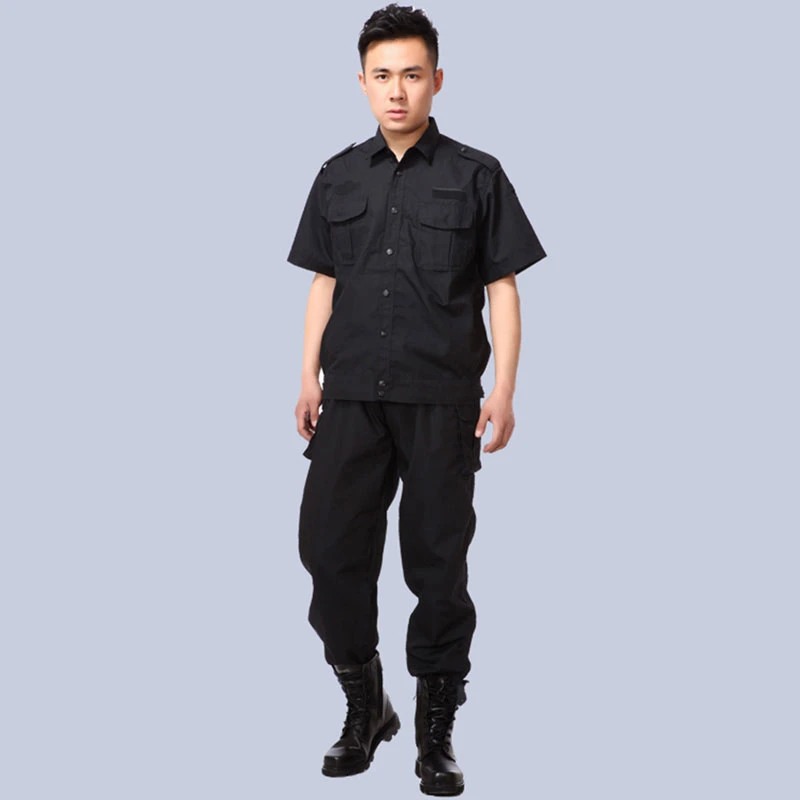 Custom Made Polyester & Cotton Black Guard Security Uniform