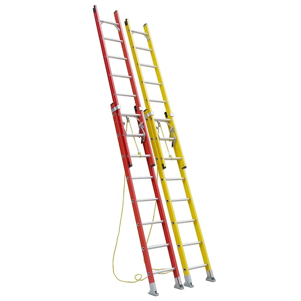 Super Quality 2 Section Industrial Step Extension Ladder Fiberglass Folding Ladder