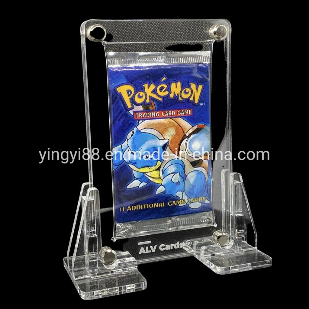 Soporte para tarjetas graduadas Pokemon PSA acrílico transparente anti-UV con Base