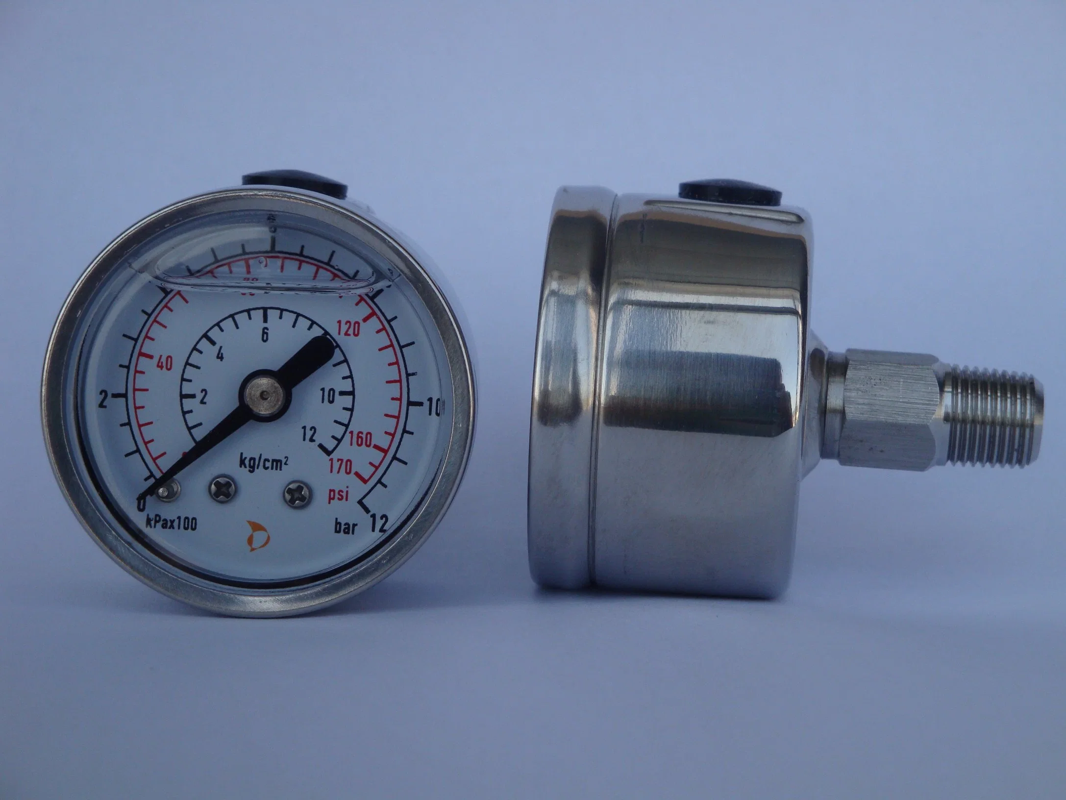 40mm All Stainless Steel Pressure Gauge Back Type 12 Bar