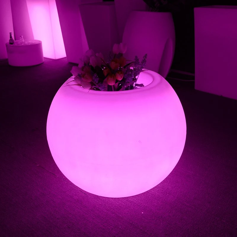 Light up Flower Pot Plastic Flower Pots Wholesale/Supplier Round Planter