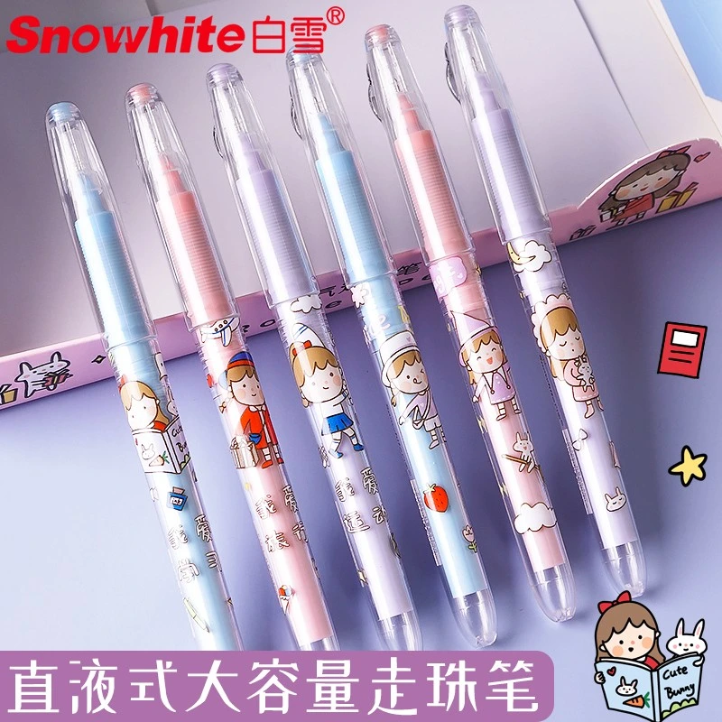 Stationery Logo Pen Gel Pen Quick Dry Snowhite Roller Pen
