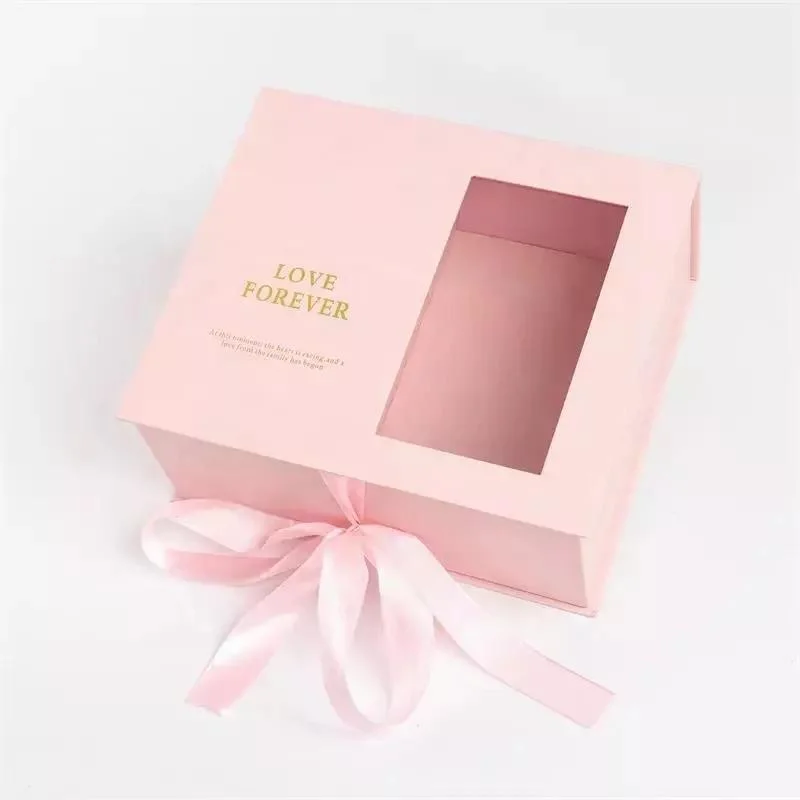 Pink Ribbon Luxury Preserved Roses in Packaging Bridesmaid Wedding Wholesale/Supplier Customized Gift Bag and Gift Box for Gift Pack