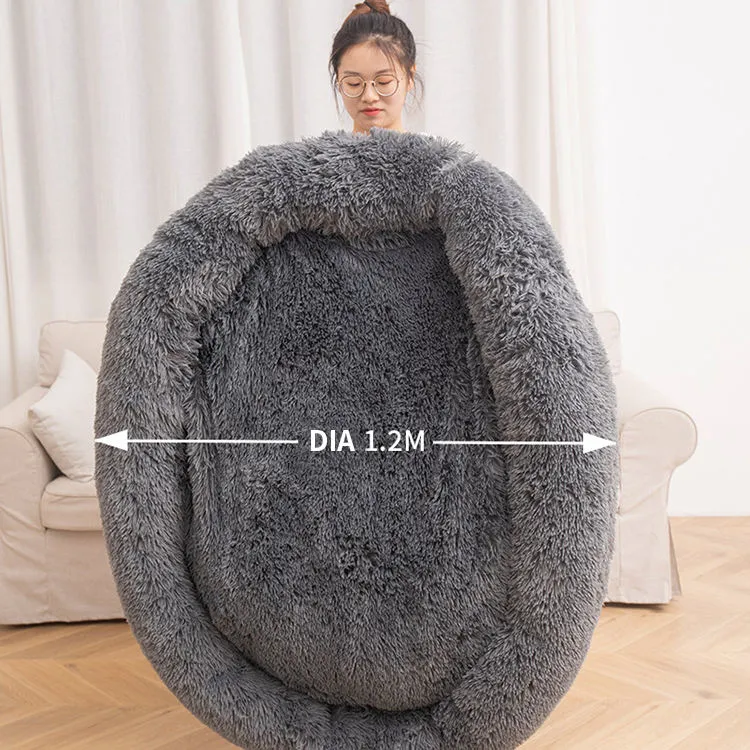 Camas PARA Gatos Large Soft Luxury Warm Washable Cushion Fluffy Calming Round Donut Pet Dog Cat Bed