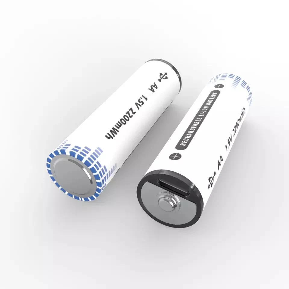 Batterie Li-ion de nouvelle conception de piles rechargeables AAA 1,5V 600mwh de recharge USB de type C rechargeable au lithium Piles au lithium-ion