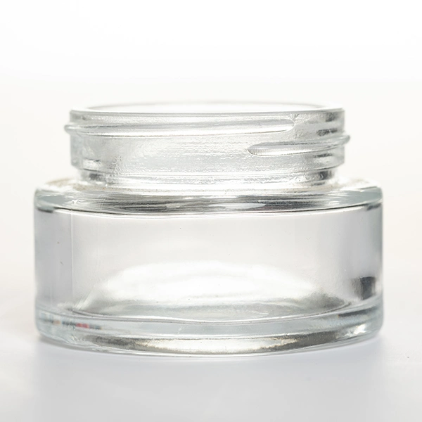 Costom 2oz 60ml Clear Face Cream Packing Cosmetic Glass Jar with Wooden Bamboo Lid