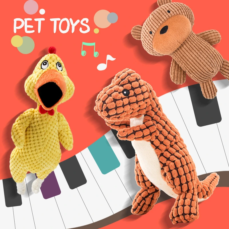 Wholesale Soft Noise-Making Squeaker Dinosaur Shape Plush Toy for Pets