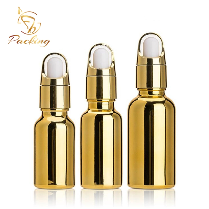 5ml 10ml 15ml 20ml 30ml 50ml 100ml galvanisierte Gold in bester Qualität Glas Tropfflaschen Haaröl Ätherisches Öl Glasflasche Spray Pumpe