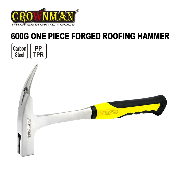 Crownman 600g Carbon Steel Industrial Grade One Piece Forged Roofing Hammer