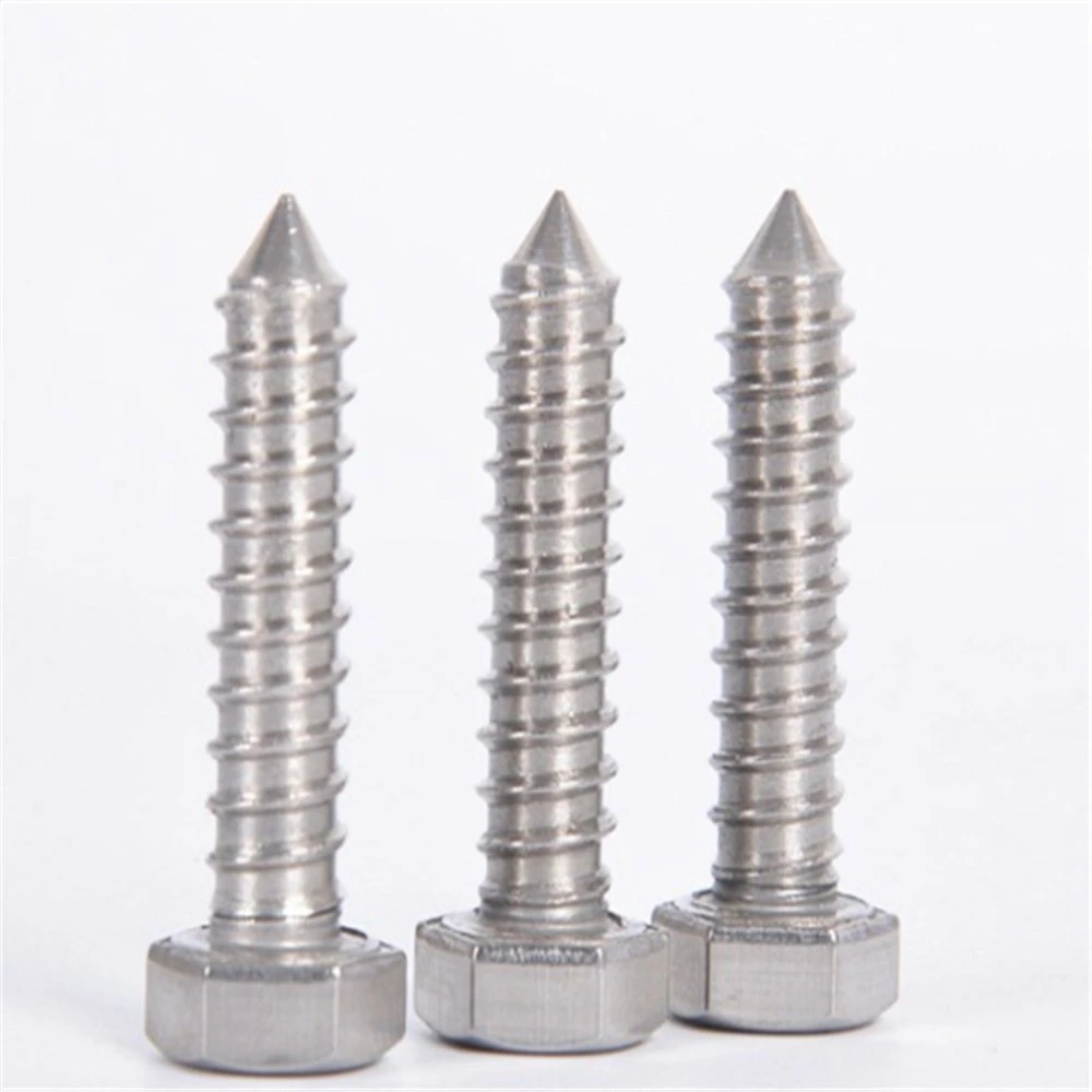 Hex Flange Face Cross Tapping Screw 304 Stainless Steel Wood Screws