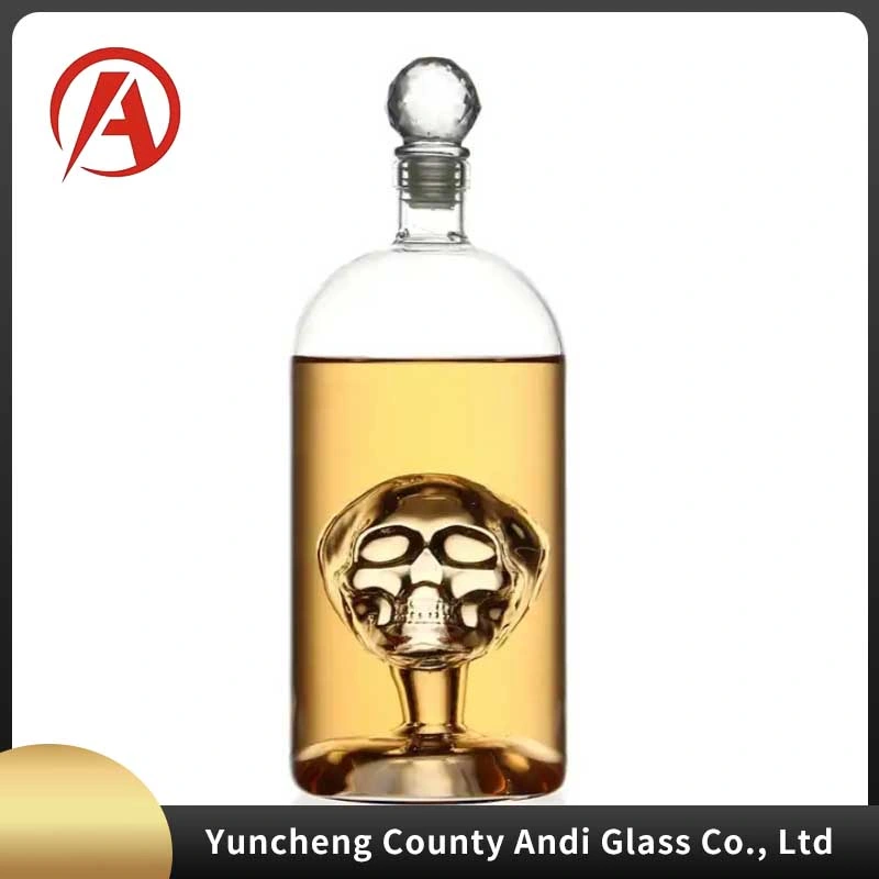 Unique Design Gold Plating High quality/High cost performance  Glass Bottle 200ml Gun Shaped Empty Vodka Whiskey Brandy Alcohol Tequila Glass Bottle