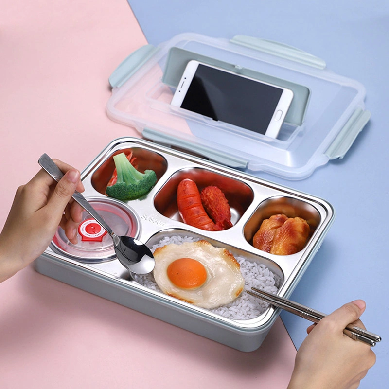 Adult Stainless Steel Custom Food Container Dinnerware Packaging Bento Lunch Box