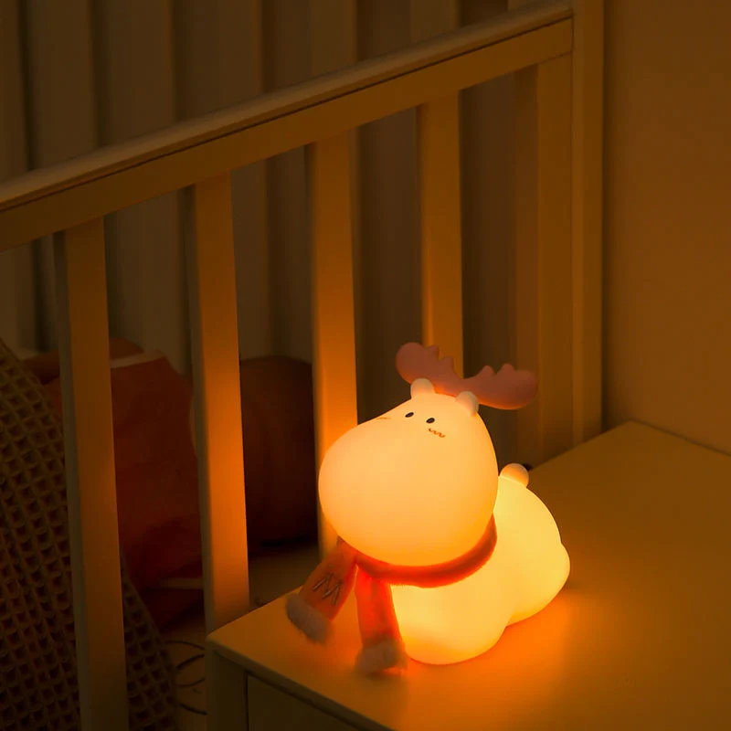 Rechargeable Silicone Touch LED Cute Deer Kids Night Light Christmas Gift