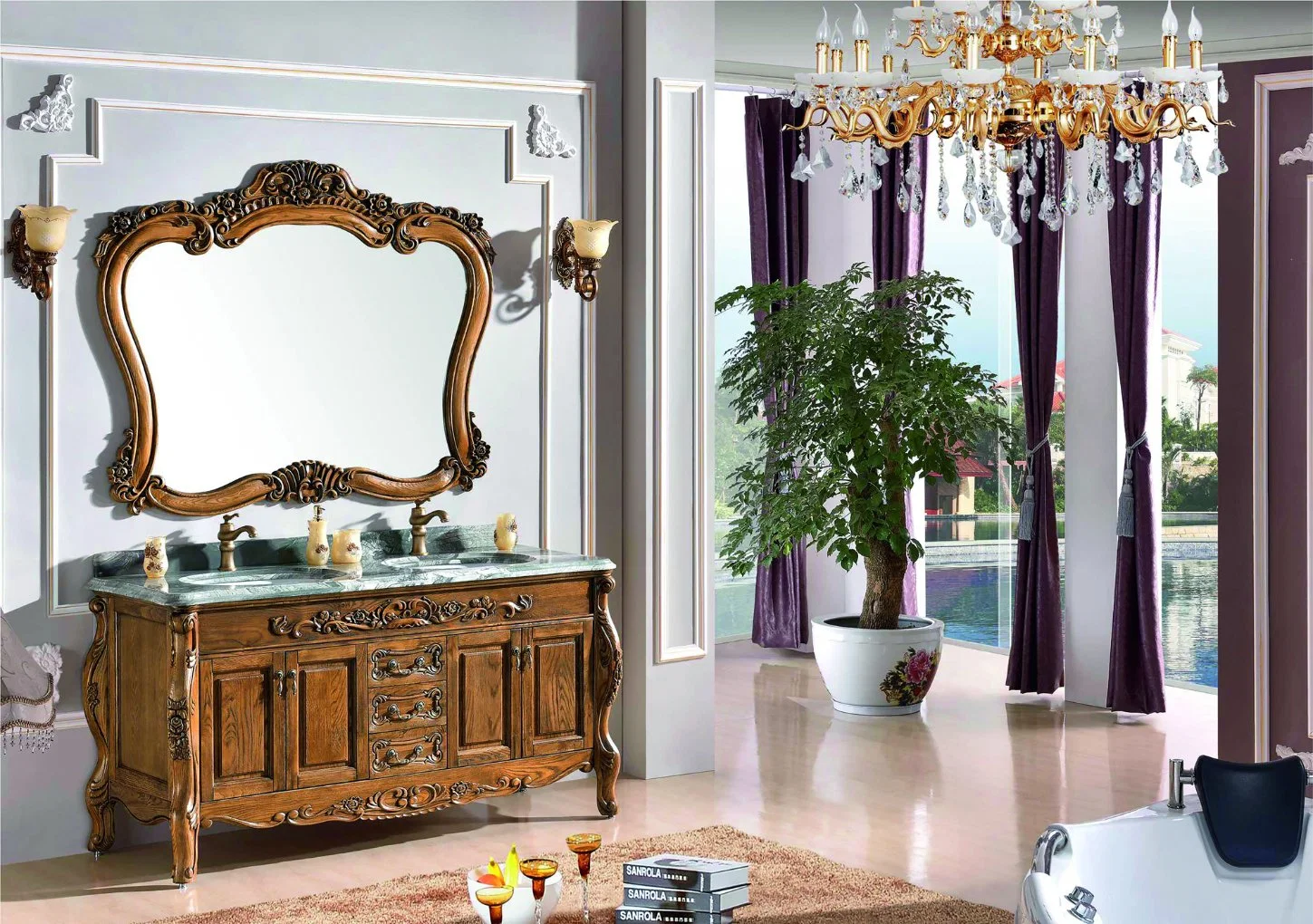 Touch Illuminated Bath Room Mirror Cabinets Acrylic Charm Wall Hanging Anti-Fog Vanity LED Mirror Bathroom Cabinet