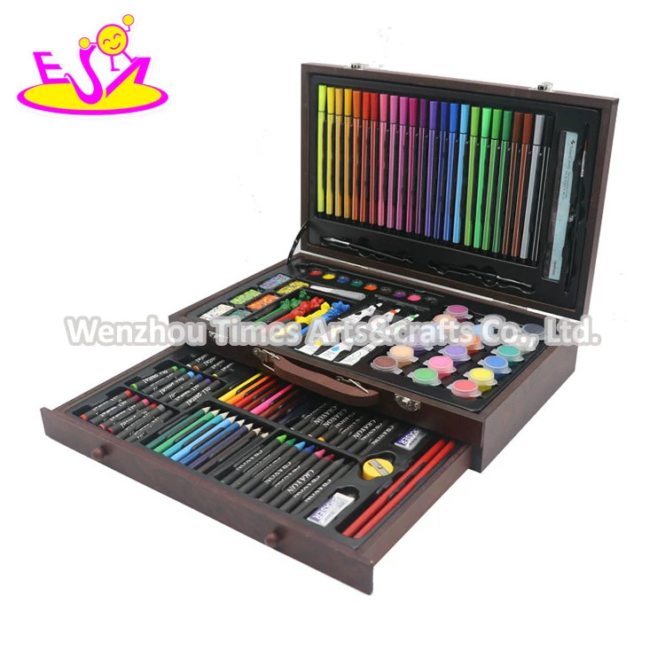 2021 Most Popular 130PCS Drawing Set in Wooden Case for Kids Gift W12b179