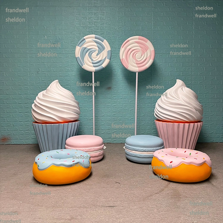 Glasfiber Harz Crafts Candylands Macaroon Eis Kone Dekorationen