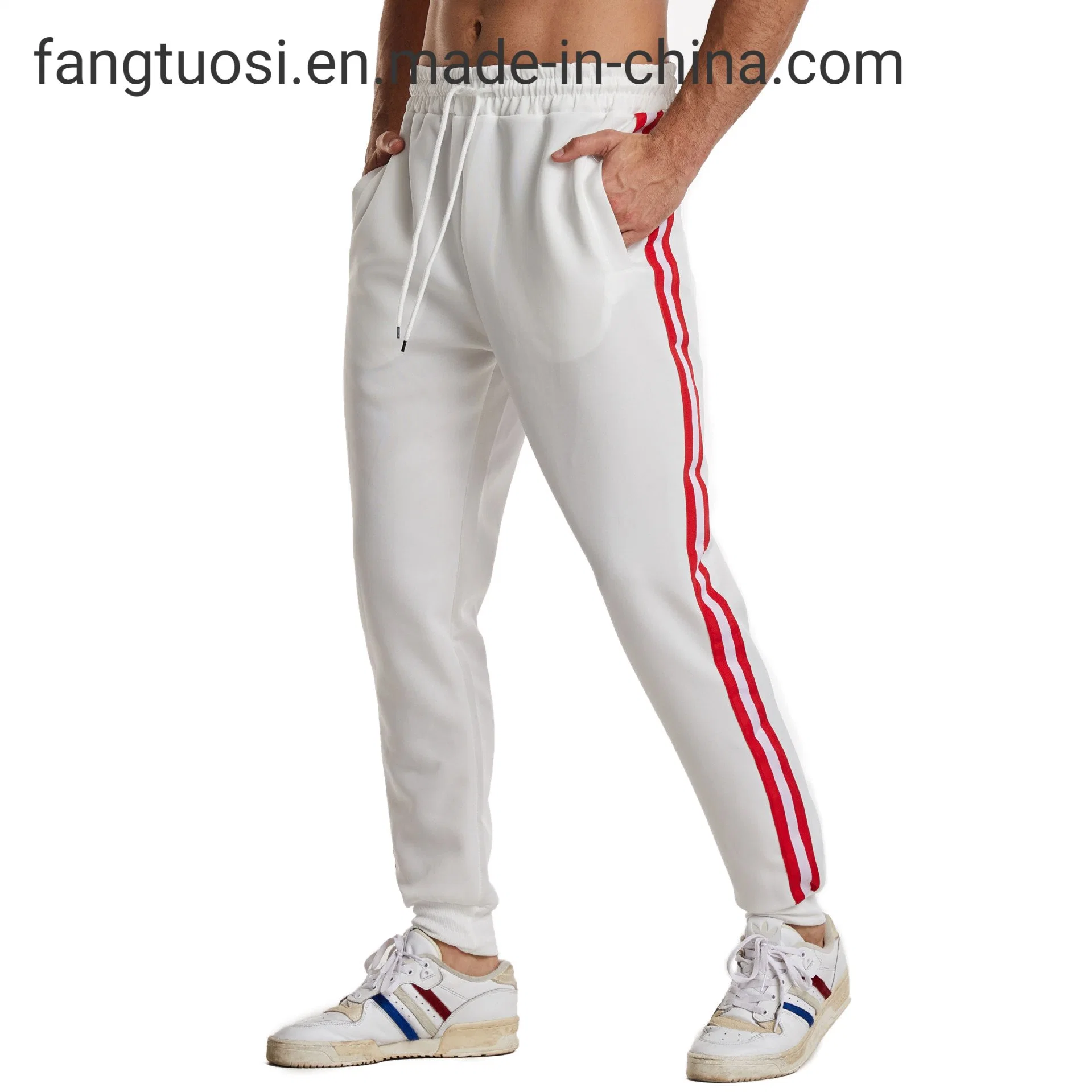 Wholesale Solid Color Basketball Loose Drawstring Polyester Track Pants Men Gym Running Sweat Fitness Jogger Pants