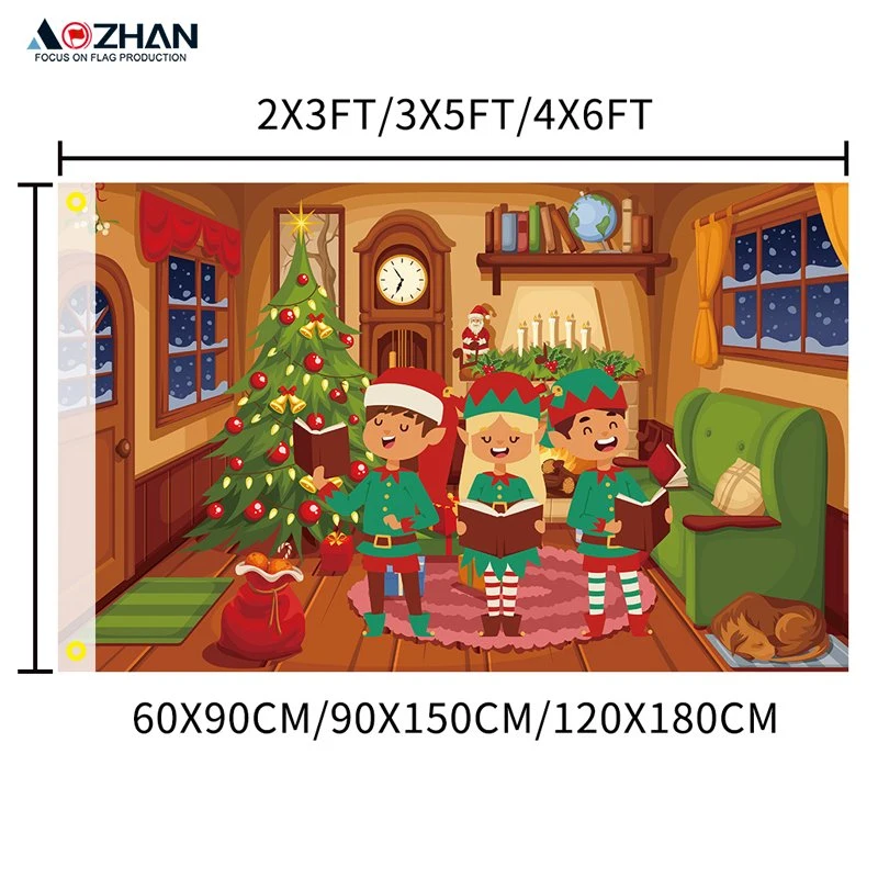 Christmas Banner Christmas Hanging Polyester Door Couplet Christmas Christmas Style Outdoor Couplet