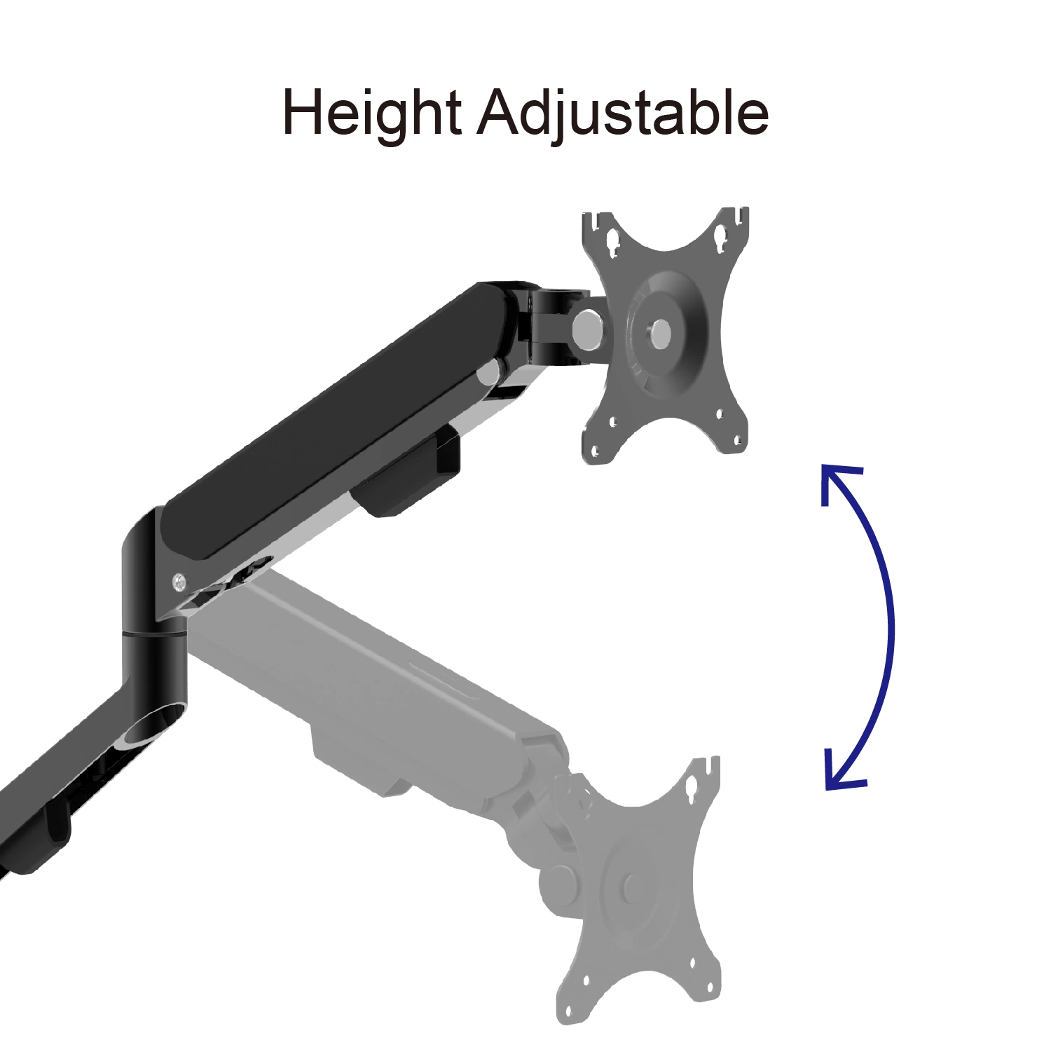 Adjustable Monitor Desktop TV Mount with Single Monitor Arm