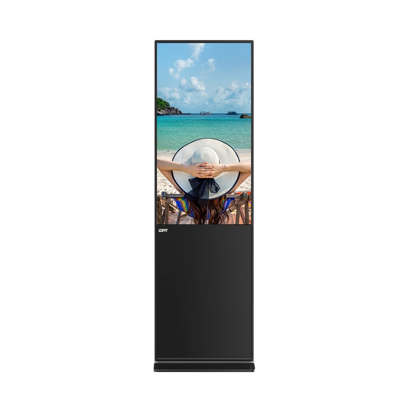Lofit plancher intérieur permanent de la publicité de 65 pouces LCD Display touch écrans interactifs Ad kiosque de la publicité numérique autonome à la machine