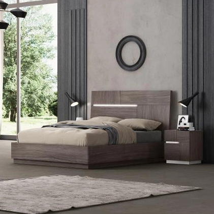 Nova Paper Lacquer Unti-Symmetry Brown Bedroom Furniture Sets