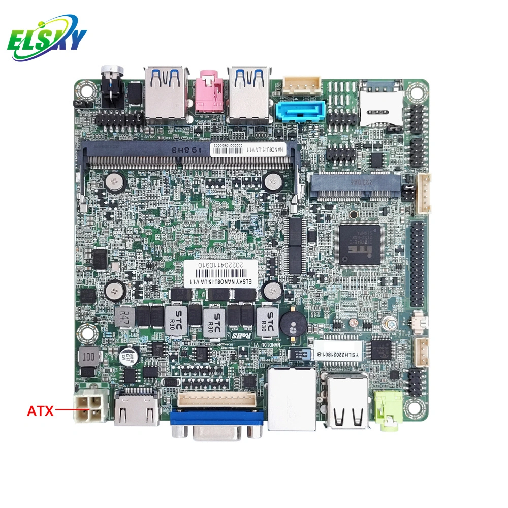 Elsky Nano-Itx Motherboard with CPU Whiskey Lake 8th Gen Core I7-8665u DDR4 Max 32g RAM UHD Graphics 4K Nano8u