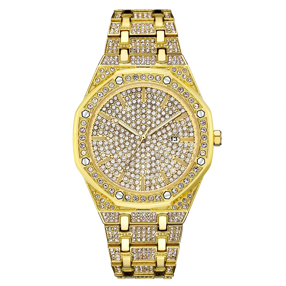 Men's Gypsophila Diamond Watch Fashion Full Diamond Large Dial Waterproof Quartz Watch