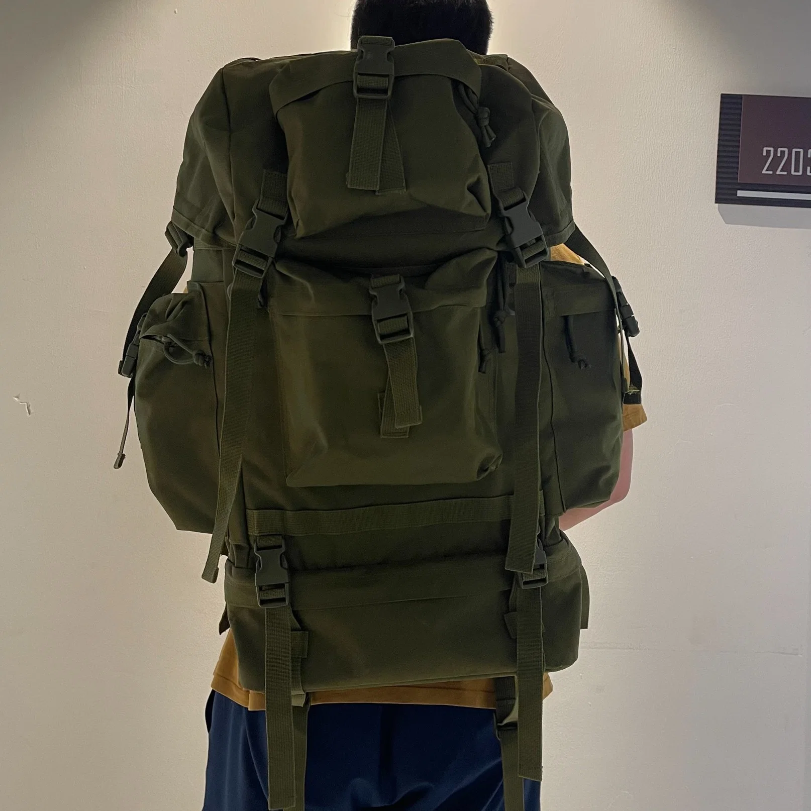 65L Instocks Military Army 900d Polyester Oxford Aluminum Flame Backpack Rucksack