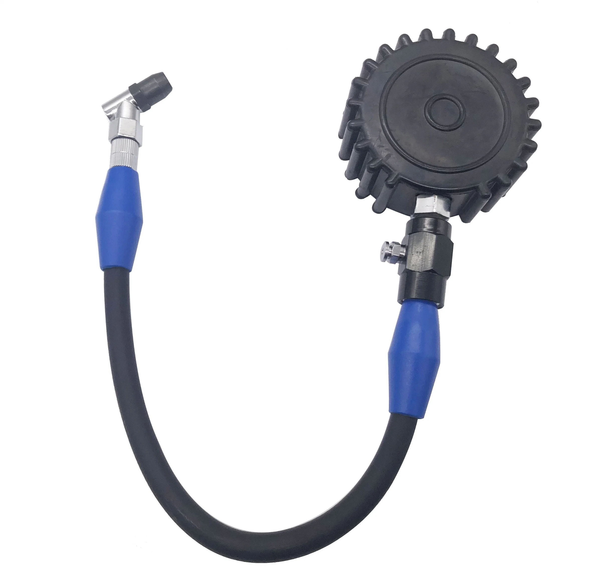 Heavy Duty Dial Car Tire Inflator Gun Gauge with Flexible Hose Tyre Pressure Gauge for Car