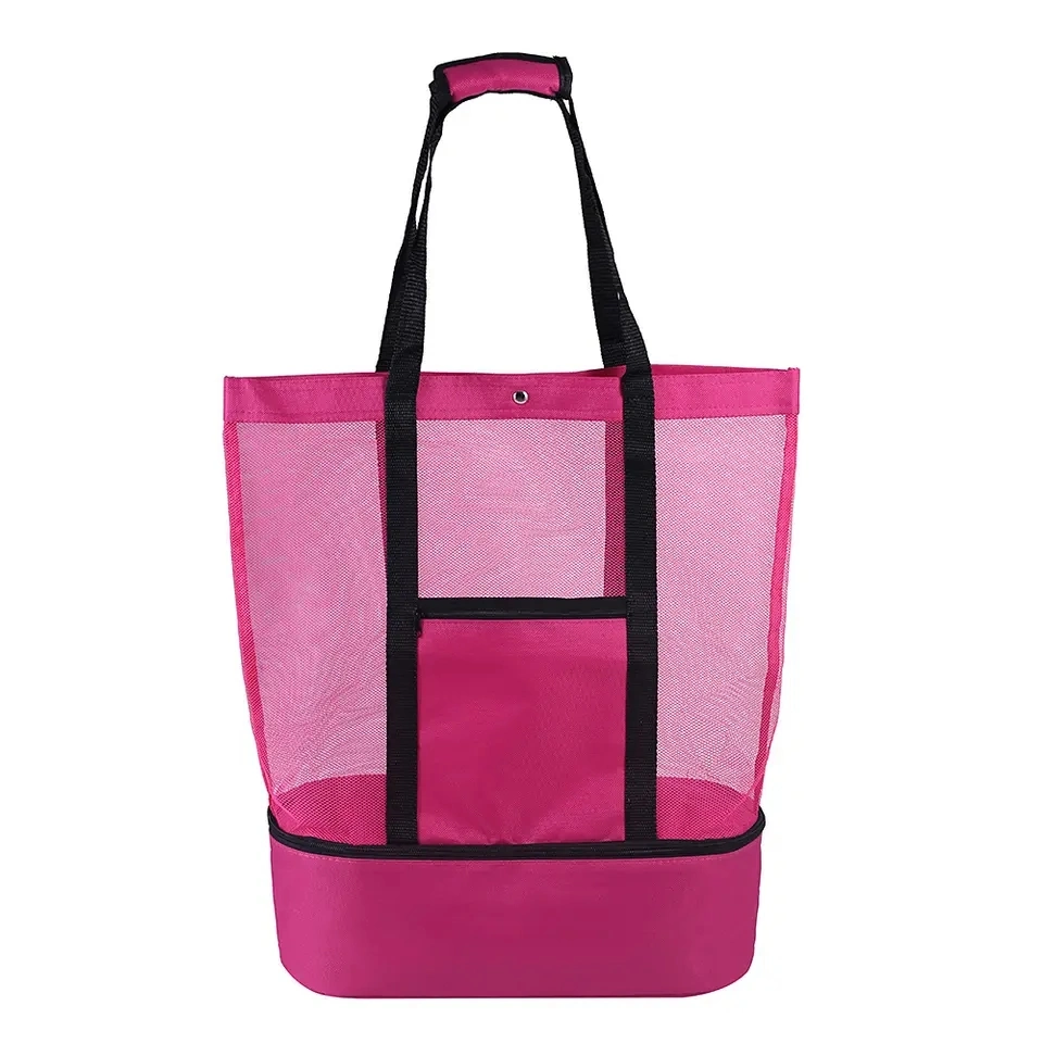 Wholesale/Supplier Mesh Beach Tote Bag with Insulated Picnic Cooler