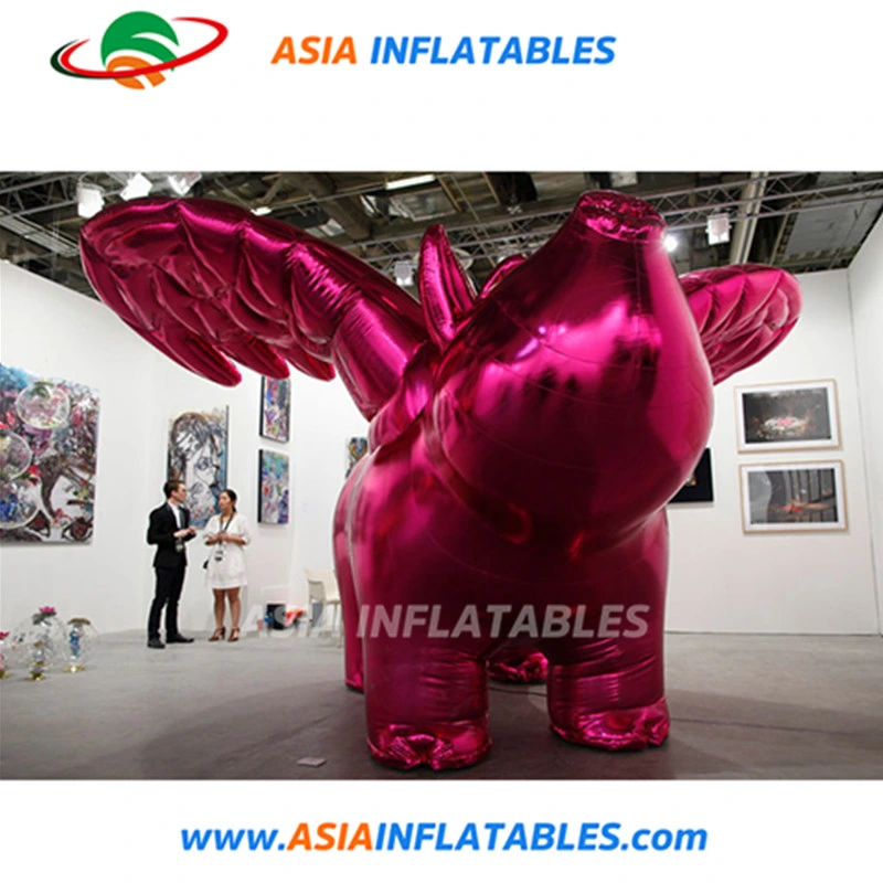 Giant Inflatable Red Fly Pig Model Mirror Balloon for Display