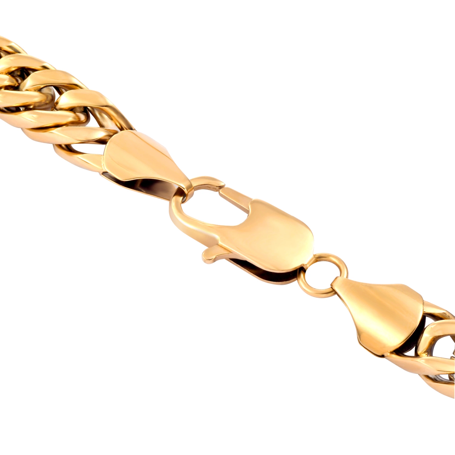 Collar grueso y grueso de cadena cubana para hombres y mujeres de moda hip hop, joyería chapada en oro de 14K.