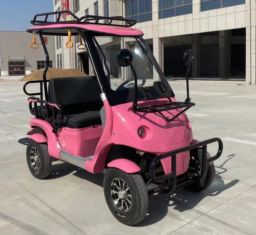 Pink 2 Türen Mini 2 Sitzer Easy Travel Elektroroller Golfwagen