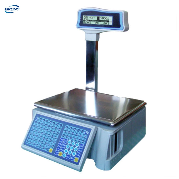 Electronic OIML Price Label Barcode Printing Scale with Pole Display