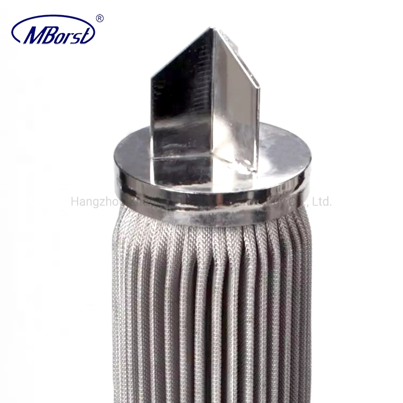 Cartucho de filtro de atacado pleated SUS 304 316L para filtro de óleo Filtro de ar tratamento de água purificação química de líquidos filtro de vela 100/200/300 Malha 10 / 20 / 30"